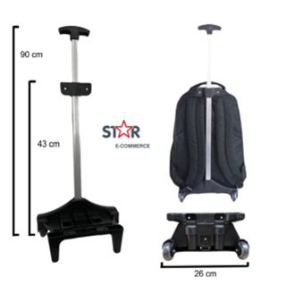 Carrinho Suporte Para Mochila Escolar 1 Haste Infantil Juvenil Adulto - Preto em Oferta na Shopee