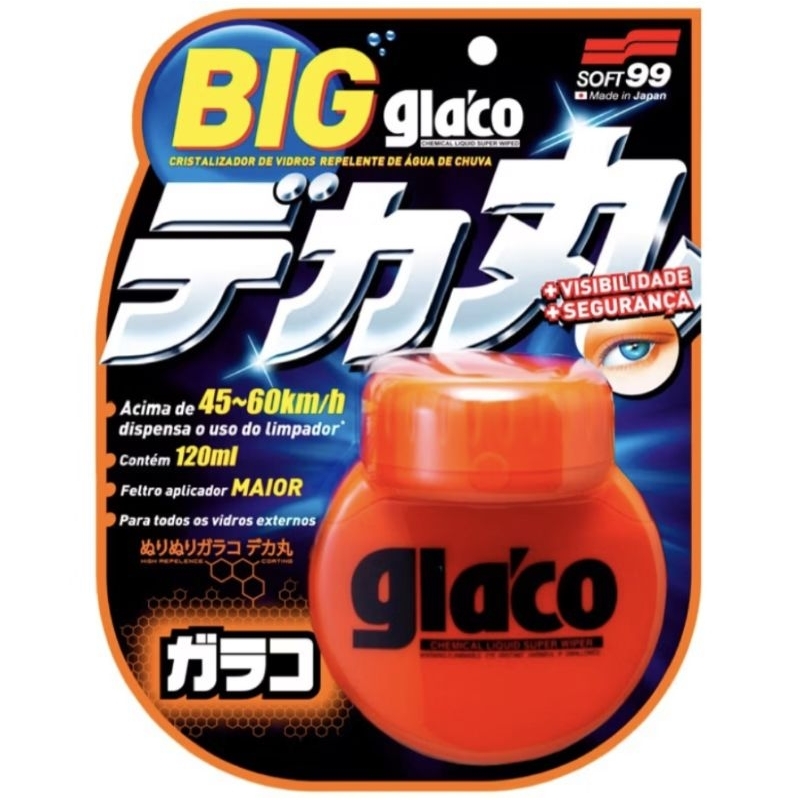 Glaco Big 120ml Cristalizador de vidros Repelente d'agua de chuva  SOFT99 em Oferta na Shopee
