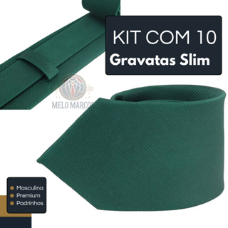 Kit 10 Gravata Social Slim Padrinhos Noivos Casamento Congresso Eventos em Oferta na Shopee