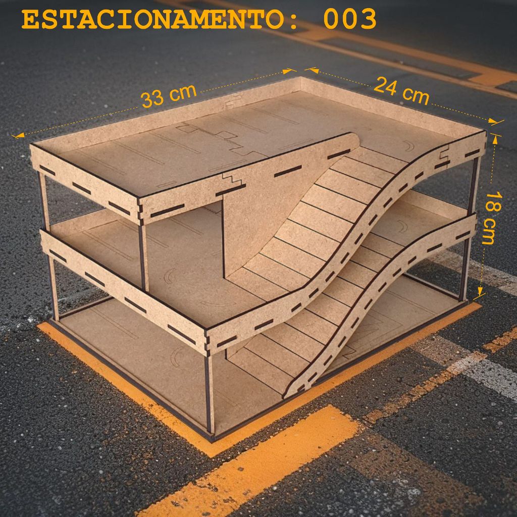 Estacionamento 003 - Peça para pista de carrinho (Quebra cabeça) (Hot Wheels) (TriniToy)