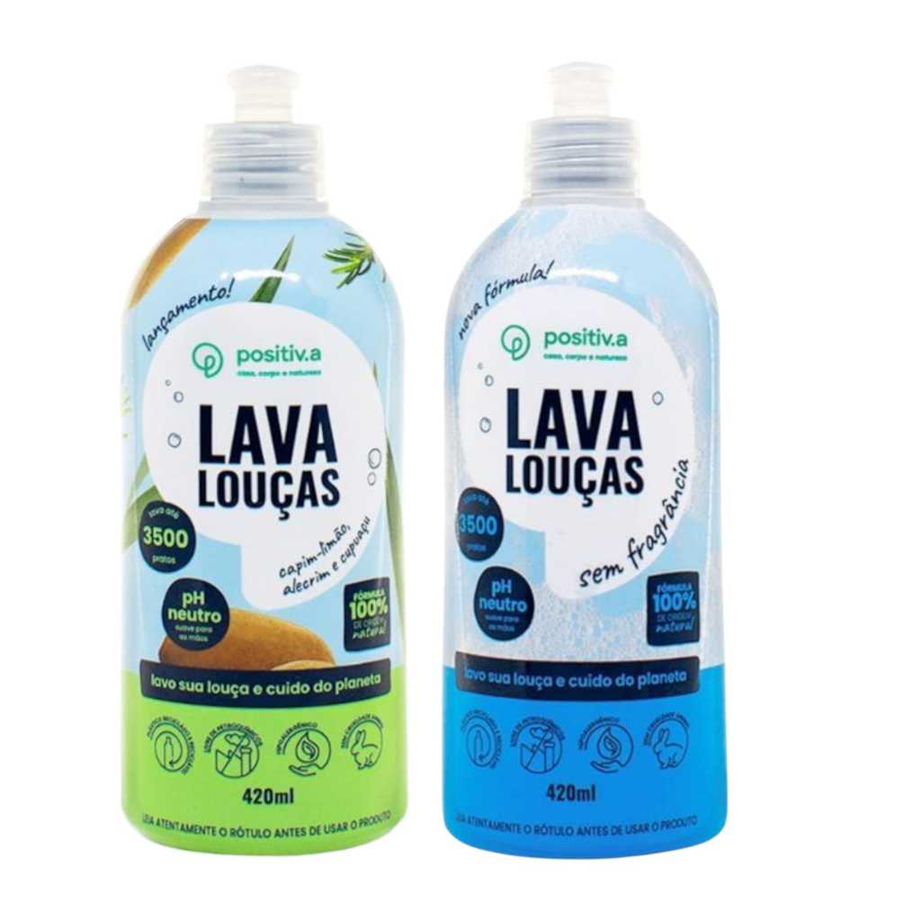 Lava Louças Líquido Hipoalergênico 420Ml cada Positiv.a (Quantidades Variáveis)