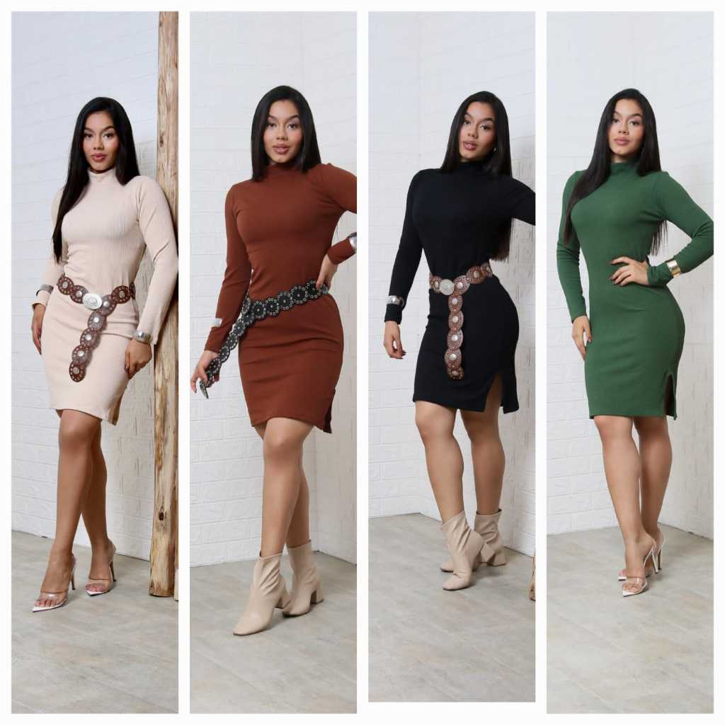 Vestido Com Gola Alta Elegancia Atemporal Estilo Classico Lindo Para Toda Ocacion
