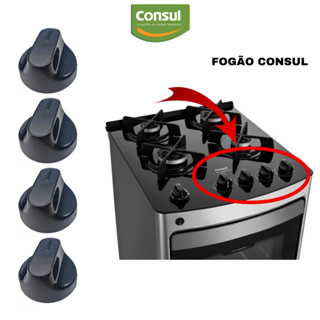KIT 4 BOTÕES RAMAIS BOCAS FOGÃO CONSUL MESA VIDRO 4 E 5 BOCAS PARA ENVIO IMEDIATO FULL em Oferta na Shopee