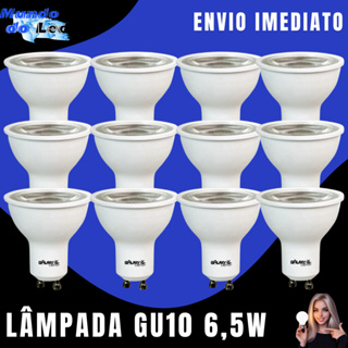 Kit Lâmpadas LED Dicroica MR16 GU10 6,5W Bivolt Galaxy | Luz Forte Econômica e Durável em Oferta na Shopee