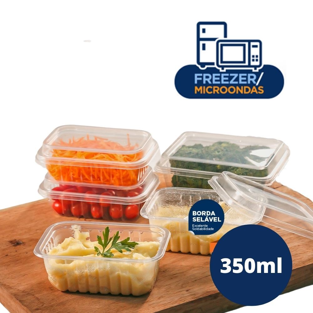 Kit 50un Embalagem para Marmita Fit Descartáveis 350ml Freezer/microondas em Oferta na Shopee