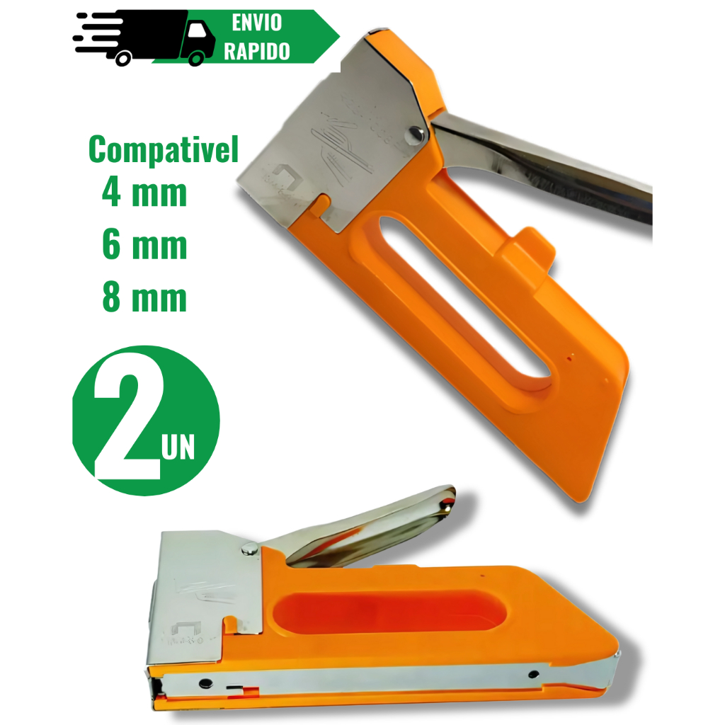 Kit Grampeador de Tapeceiro Alta Pressão Manual Profissional Capacidade de  grampos 4 MM 6 MM 8MM