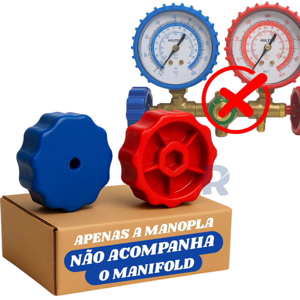Conjunto Manopla Manipulo Registro Volante Reforçado Para Manifold Refrigeração S/ Manifold Reforçado atacado