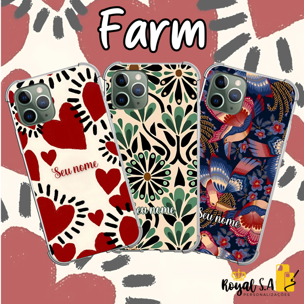 Capinha personalizada Natureza Farm para aparelhos Samsung/ Iphone/ Motorola/ Xiaomi/ Realme em Oferta na Shopee
