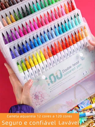 Conjunto de canetas de gravação de cabeça dupla 12/24/36/48/60/80 em Oferta na Shopee