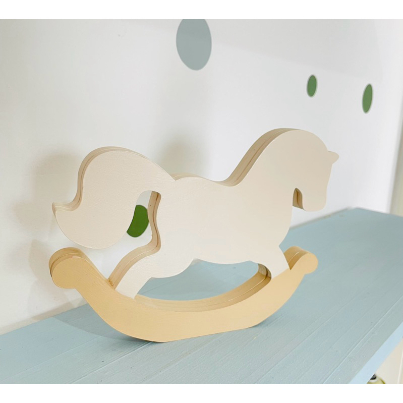 lindo adorno em MDF cavalinho tom bege/cru em Oferta na Shopee