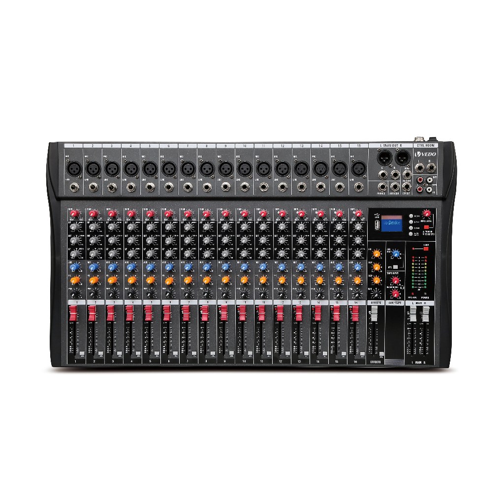 VEDO 16 Canais Mesa De Som VDA216L Mixer de Áudio Console Professional Misturador Multifuncional Mixagem DJ Console
