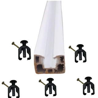 1 Guia Branco Para Porta Sanfonada 90cm + 5 Pinos Reparo em Oferta na Shopee