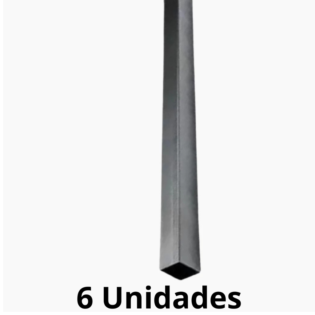 6 Tubo Metalon Galvanizado 1,3x1,3 Com 1,20 Metros Cada — imagem 2 de 2