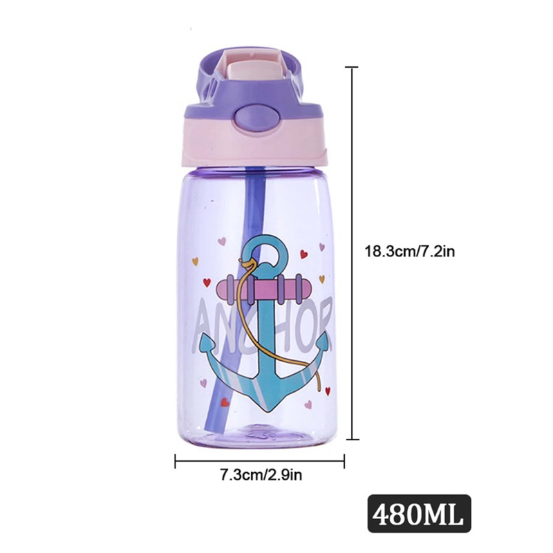 Garrafa plástica infantil desenho âncora 480ml