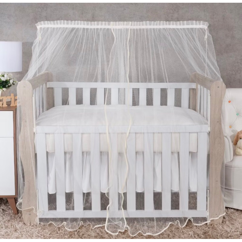 MOSQUITEIRO AVULSO PARA BERÇO BEGE COM VIÉS BEGE DELICADO