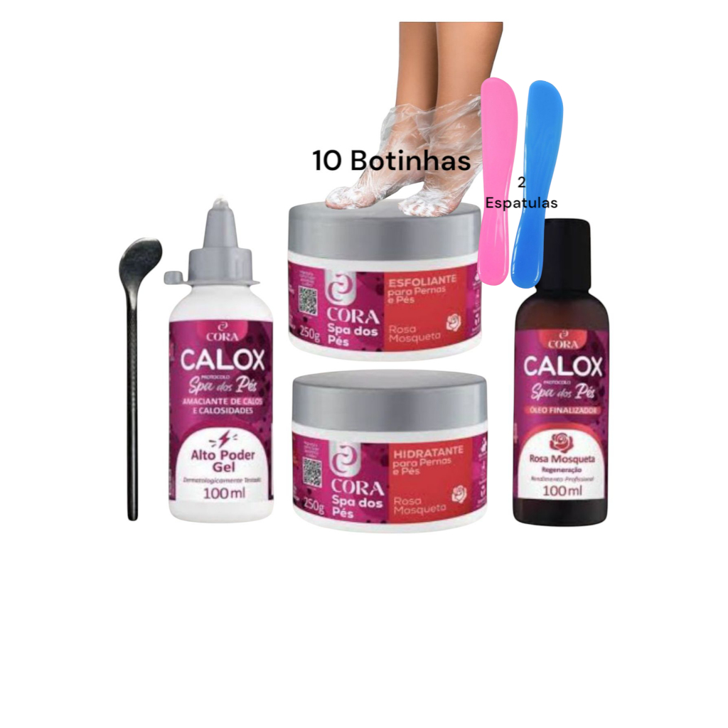 Spa Dos Pés Em Casa:Calox Gel+Lixapéx Pémax e Óleo Finalzador +Espátula 222+10 Boitnhas+ 2 Espatulas