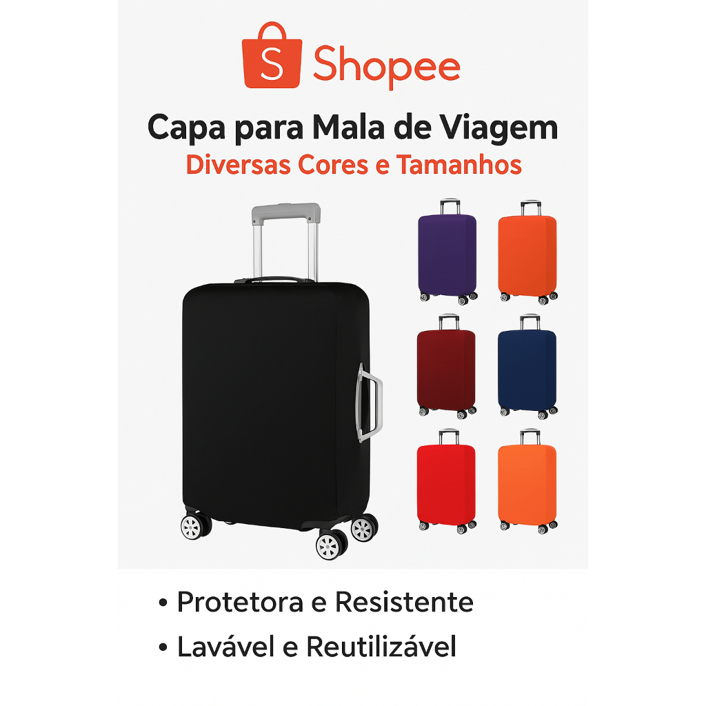 Capa Protetora Moderna para Mala - Cor Sólida e Design Minimalista