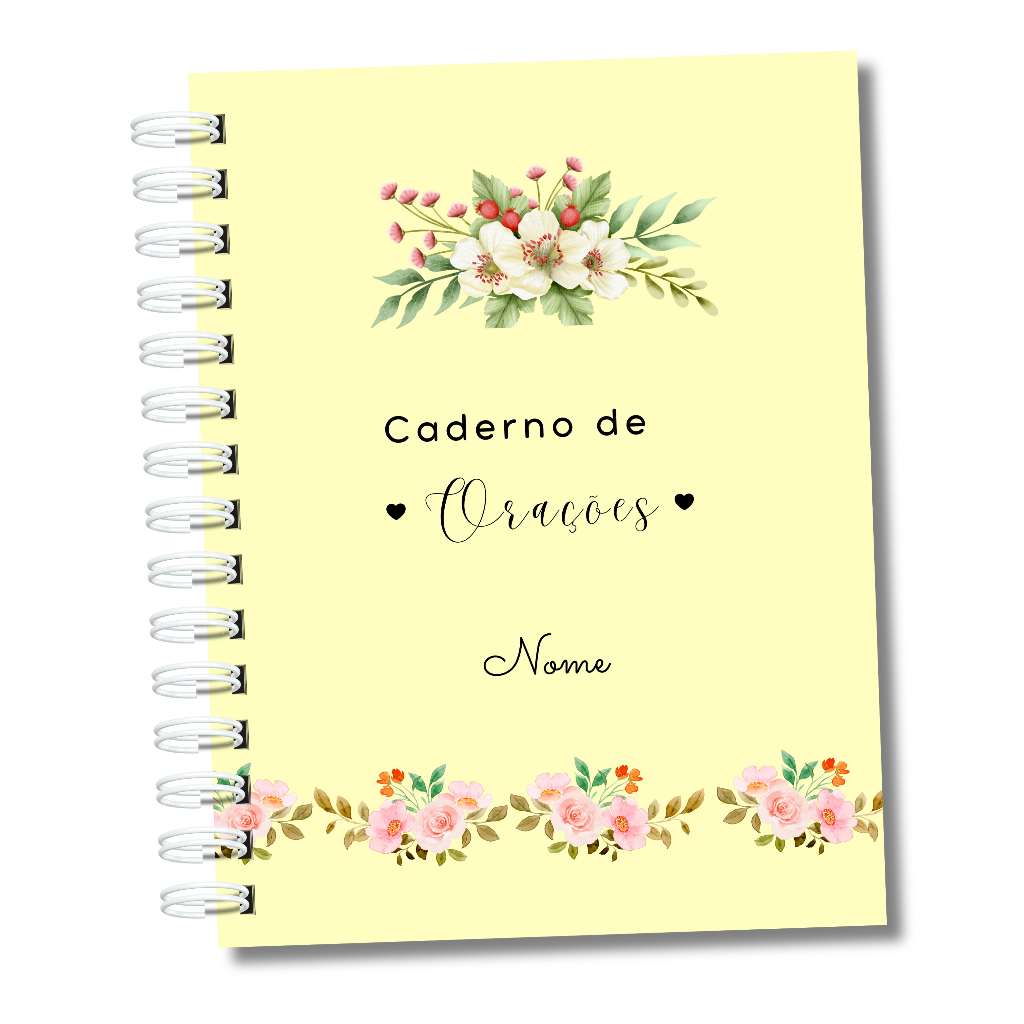 Caderno de Oração Pensamentos de Fé Gratidão Deus Capa Dura com Nome Sugestões de Presentes para Mães Amigas