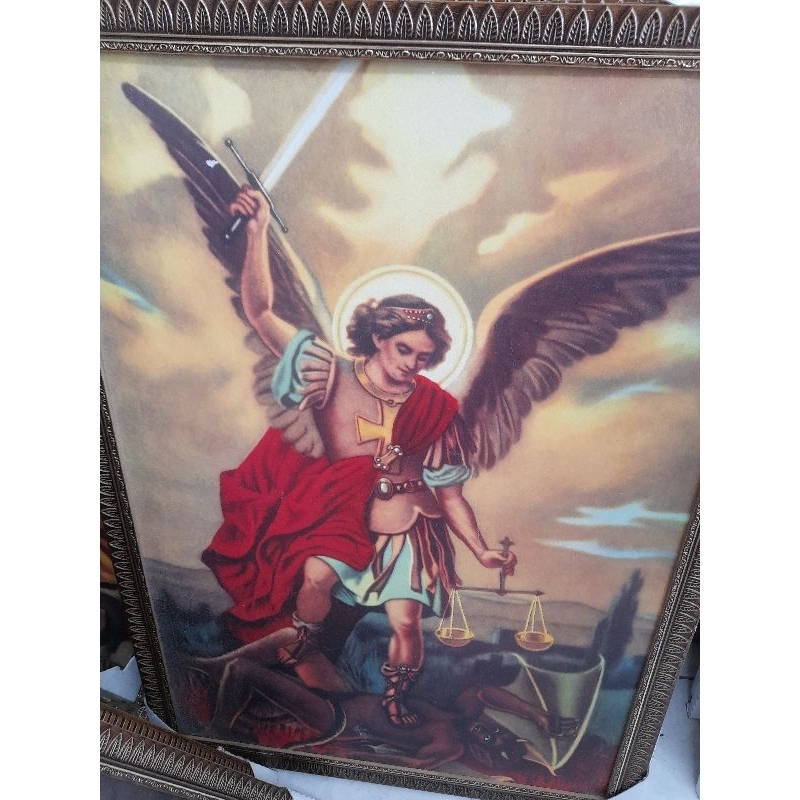 Quadro São Miguel Arcanjo 70 X 50 GRANDE Verniz