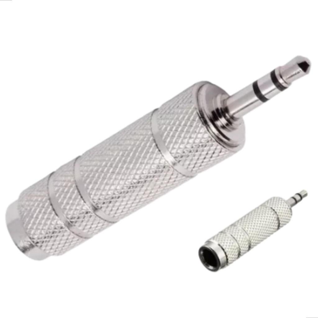 Kit 2 Plug Adaptador P10 Fem X P2 Macho Metal Blindad Stereo