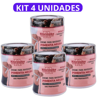 Kit 4 Creme PIMENTA NEGRA Redutor de Medidas 200g - Rhenuks Cosméticos em Oferta na Shopee