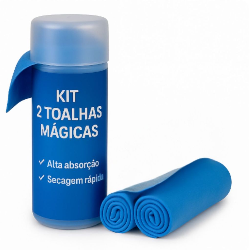 2 Toalha Mágica Ultra Absorvente Multiuso Absorve Limpa Seca Pano Forte Absorção