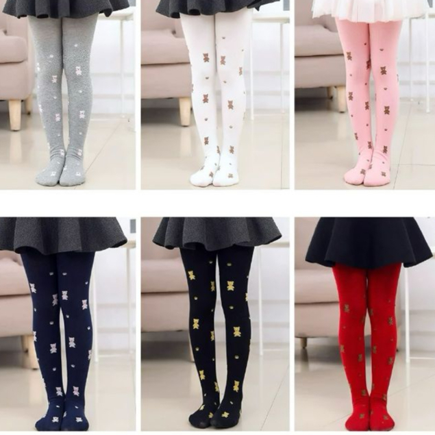 kit 4 Meias calça infantil Meia Grossa Frio Inverno Menina Preta/ Branca/Colorido em Oferta na Shopee