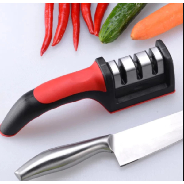 Amolador Afiador De Facas Em Aço Inox Com 3 Afiadores Amolador De Facas Profissional Promoção