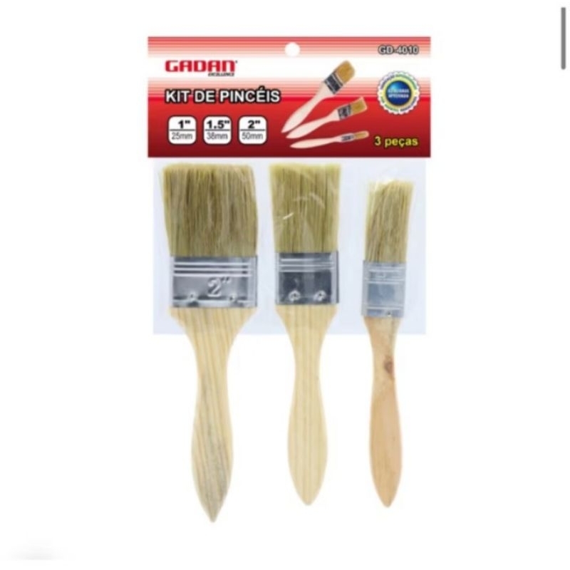 kit pincel para pintura gadan Excellence 3 pcs em Oferta na Shopee