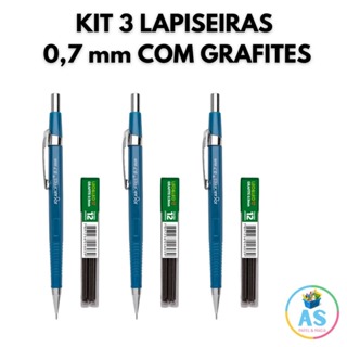 Lapiseira técnica 0.7 Jocar Office + Tubo de Grafite HB - Kit 3 unidades - papelaria em Oferta na Shopee