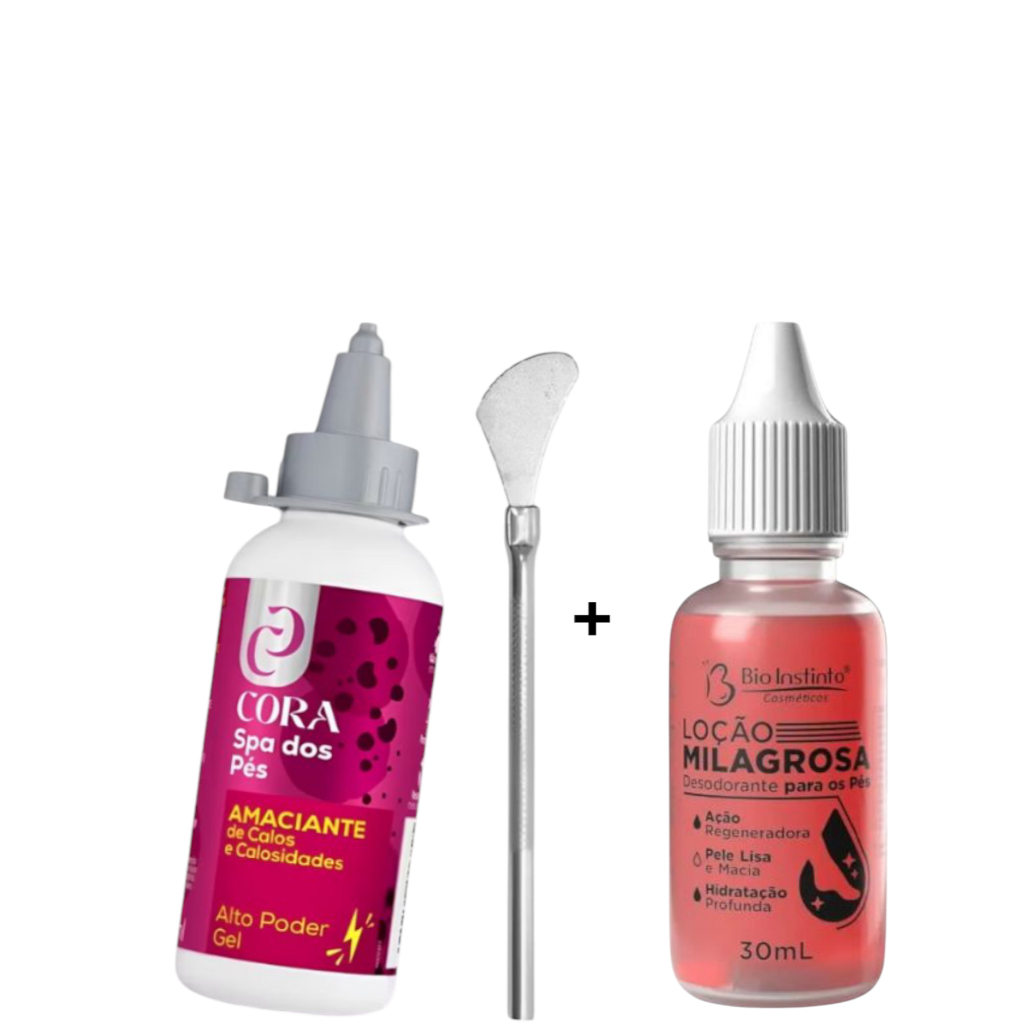 Spa dos Pés - Amaciante  Calox 100ml +  Loção Milagrosa Para Pés Bio instinto 30ml + Espátula 222