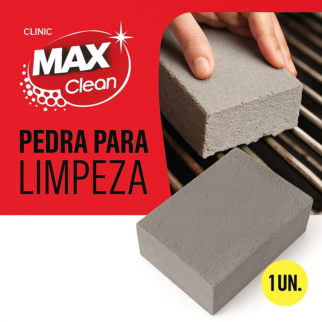 Pedra Limpa Grelha Max Clean 10X7X4CM Esponja de Vidro