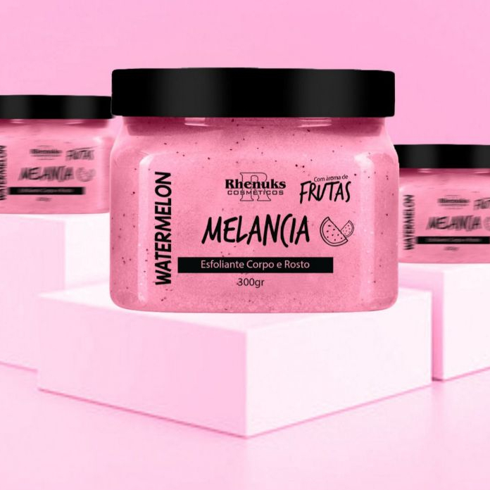 ESFOLIANTE PARA CORPO E ROSTO - MELANCIA - 300G - RHENUKS ESFOLIANTE PARA CORPO E ROSTO - MELANCIA - 300G - RHENUKS