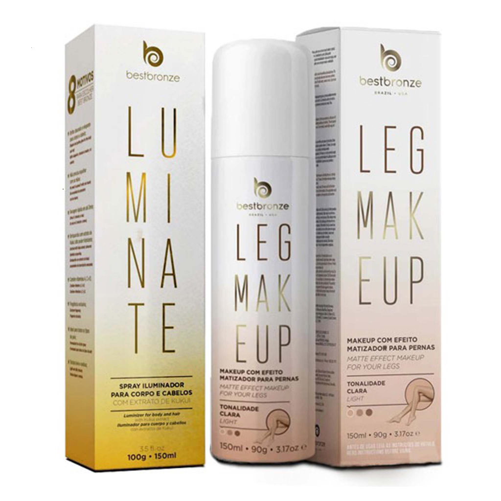 Maquiagem Para O Corpo A Prova Dágua Leg Makeup + Iluminador Para o Corpo e Cabelo -  Loja oficial Best Bronze
