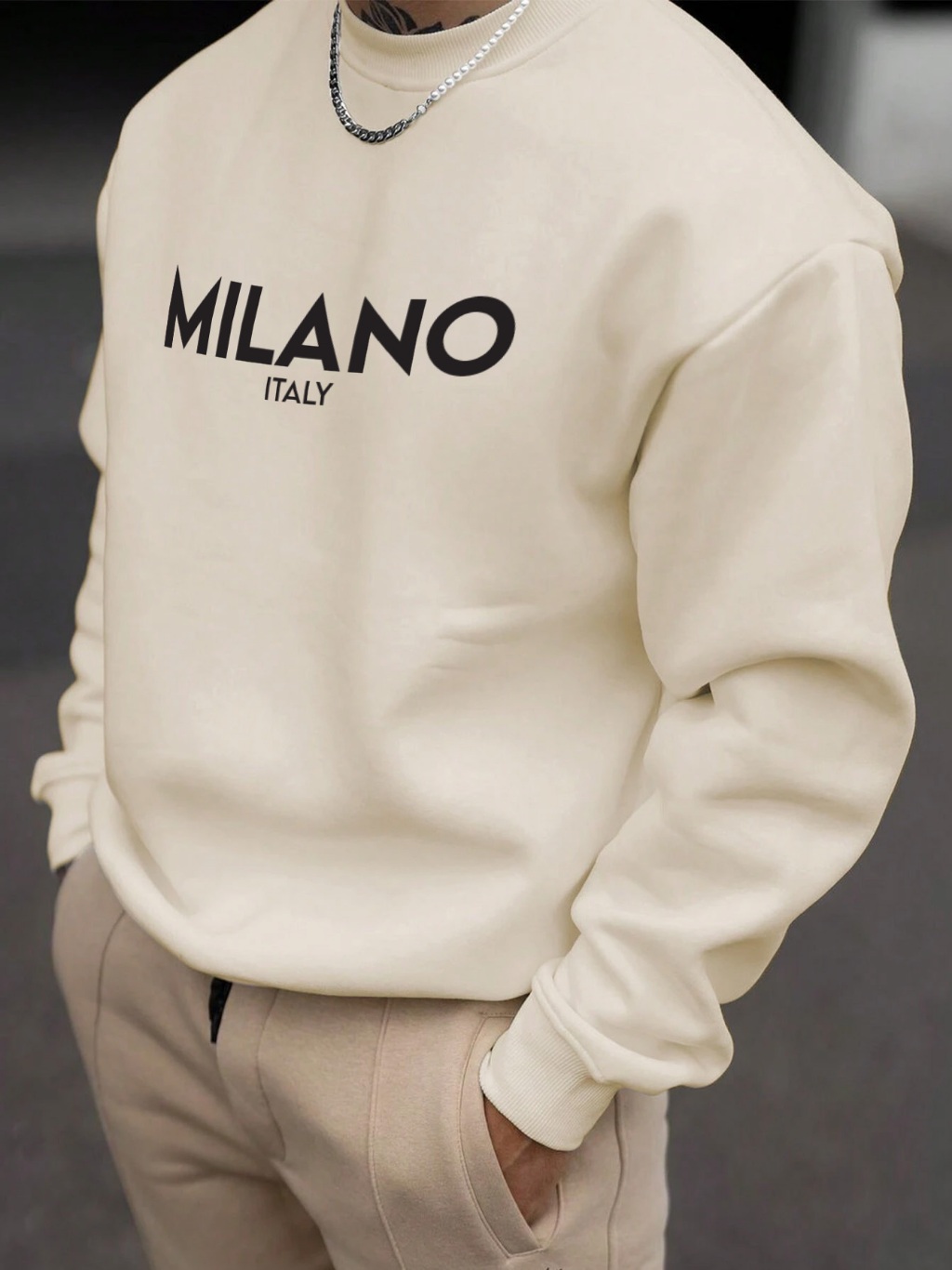 Moletom Milano Blusa De Frio Gola Redonda Estampado