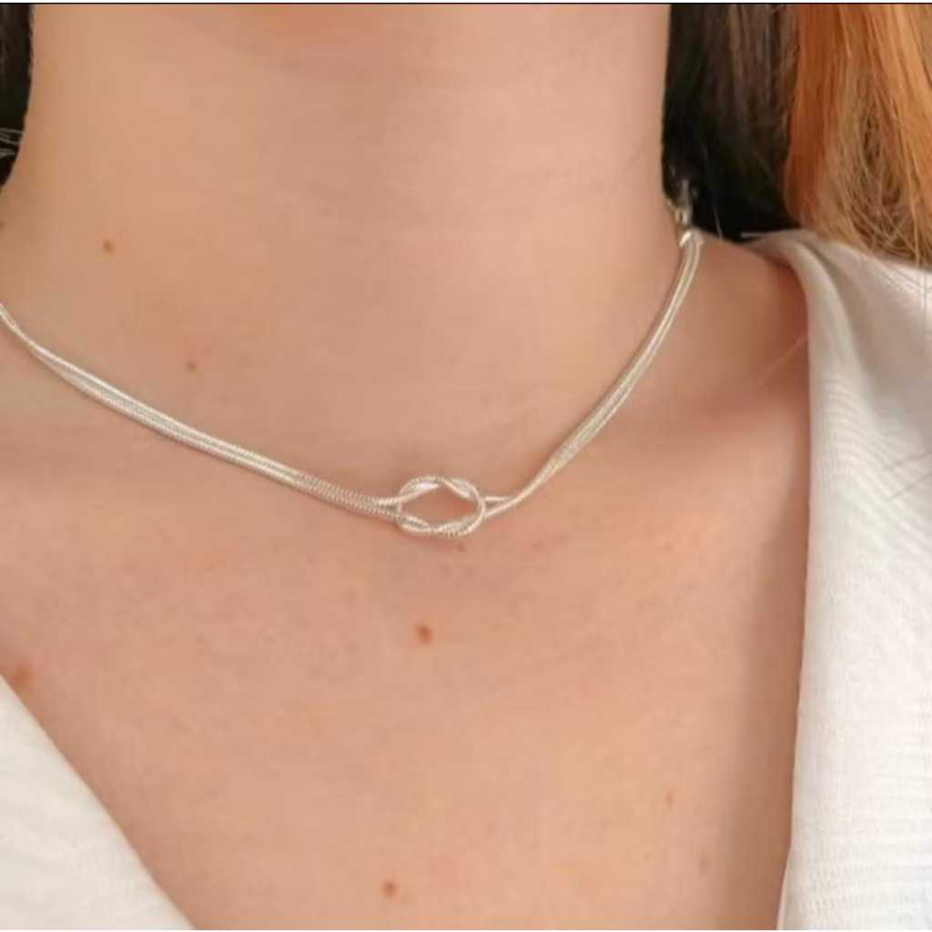 Colar Choker de Nó - Banhado a Ouro e Prata