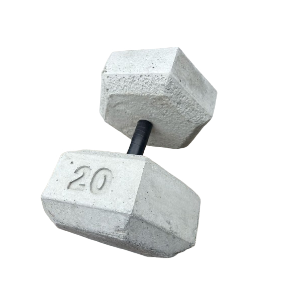 Halter de 20kg - Halter sextavado de cimento sem acabamento- Unidade