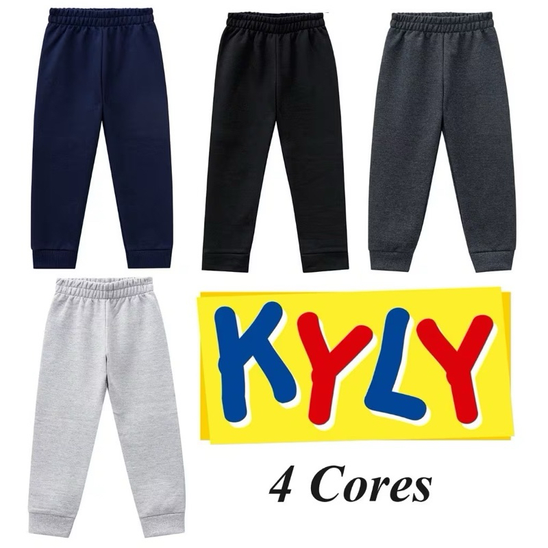 KIT 2 calças moletom kyly calça moleton infantil