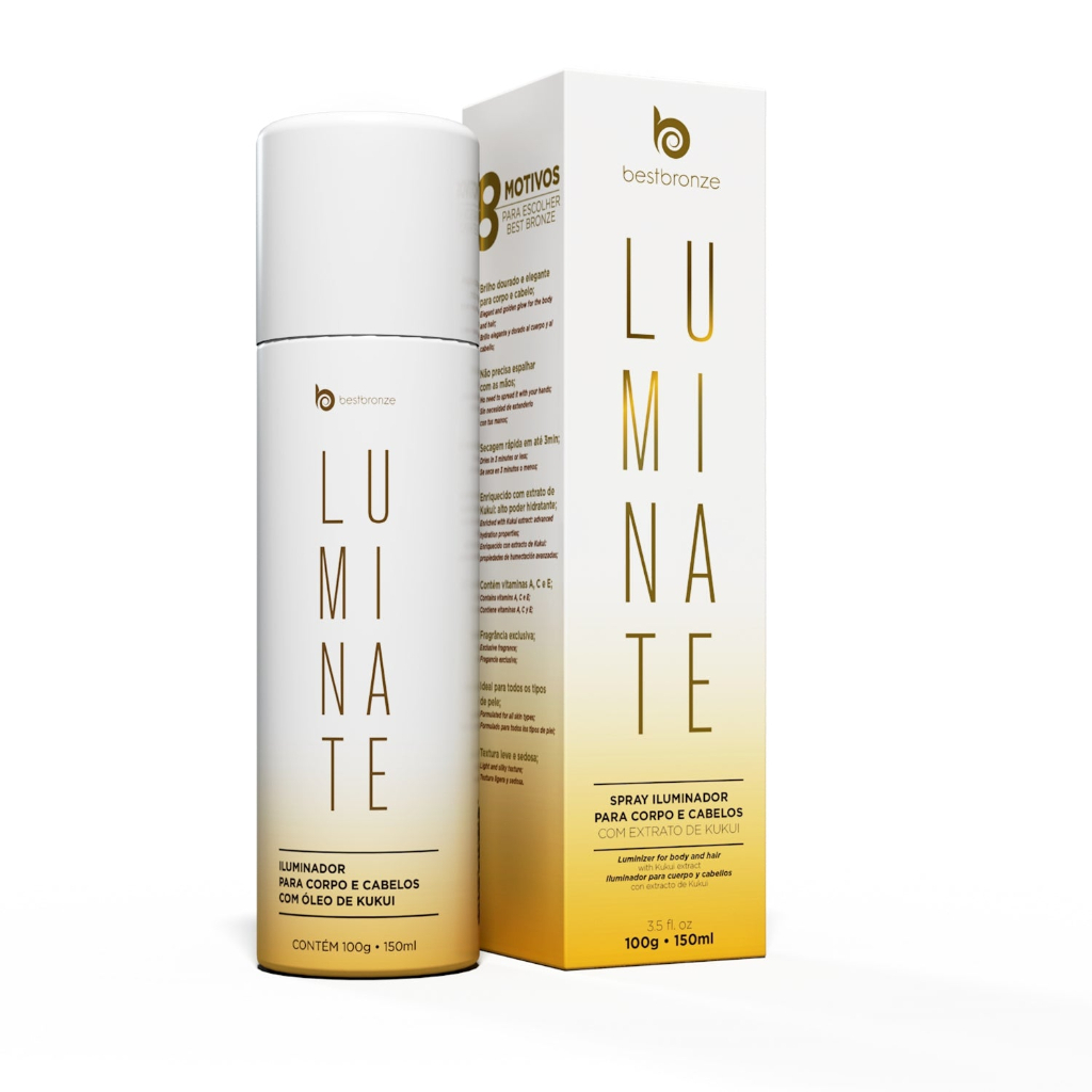 Maquiagem Iluminador para o corpo e cabelo luminate - Loja Oficial Best Bronze