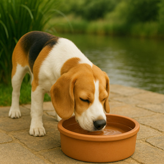 1 Comedouro Bebedouro De Barro Para Cães E Gatos 2,5 Litros em Oferta na Shopee