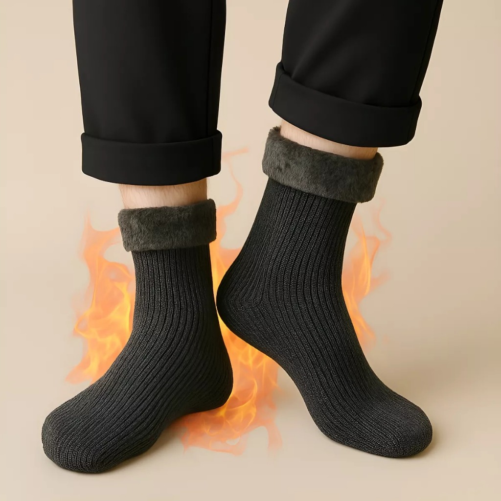 Kit Pares de Meia Térmica Frio Inverno Quente Confortável Forrada Grossa Neve Masculina Feminina em Oferta na Shopee