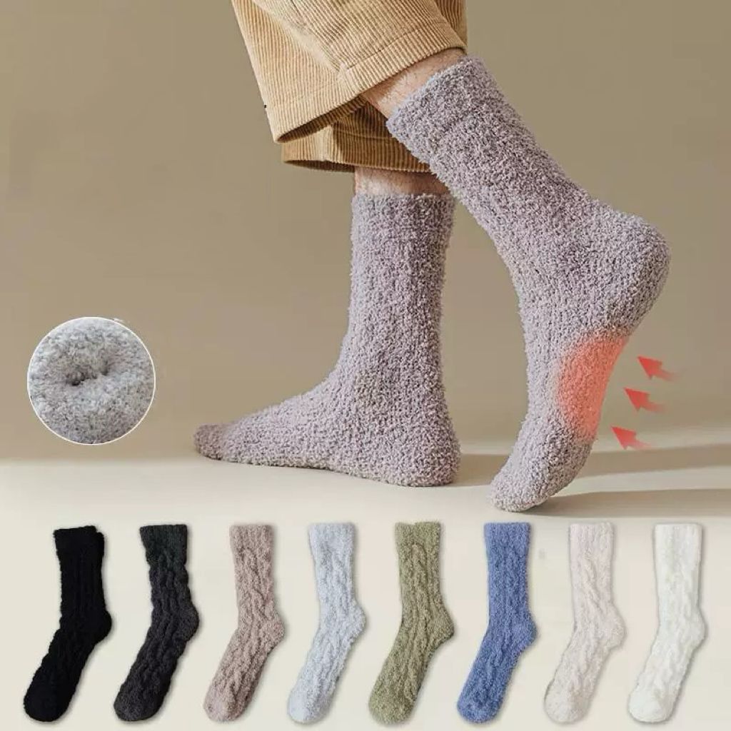 12 Pares Meias De Lã Felpuda Grossa Para Frio Quente Adulto unisex Meias De Chão De Outono E Inverno Térmica