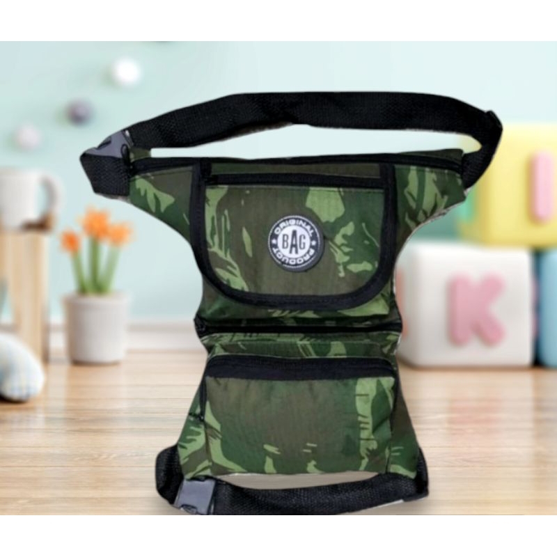 pochete de perna motoboy, camping painball camuflado e preto REF 353.