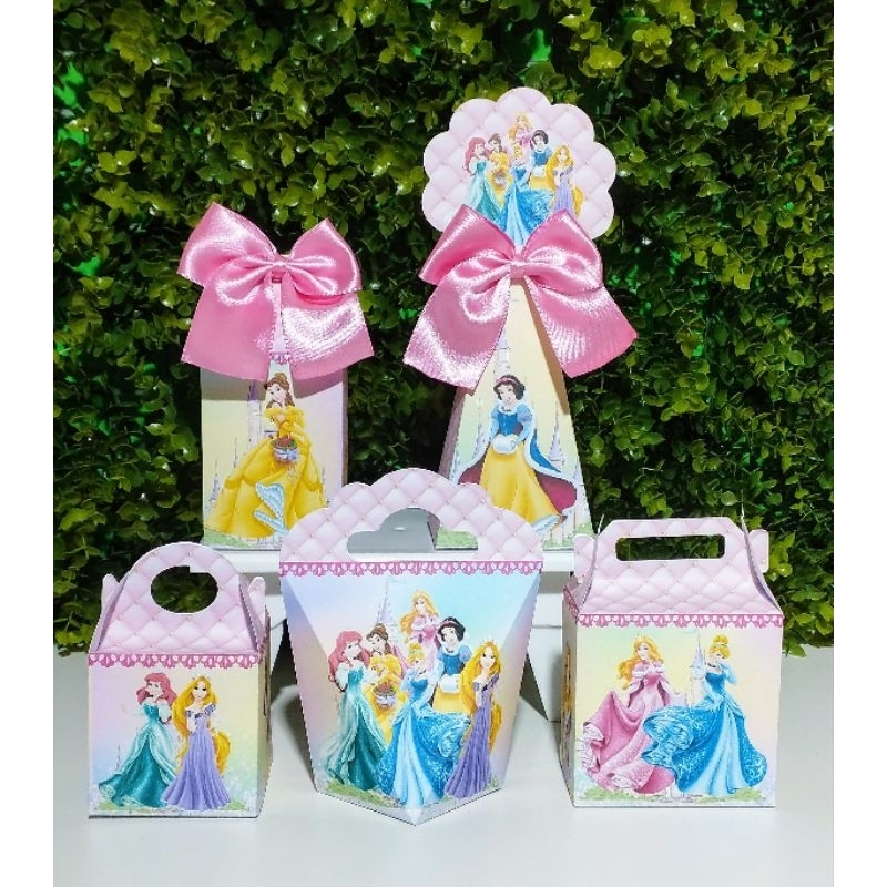 Kit Caixinhas Personalizadas As Princesas Decoração festa aniversário