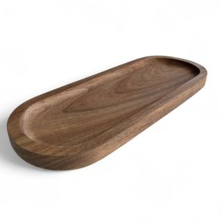 Bandeja Oval Madeira Acácia 30x12cm Mimo Style Petisqueira Café Lavabo Mesa Posta
