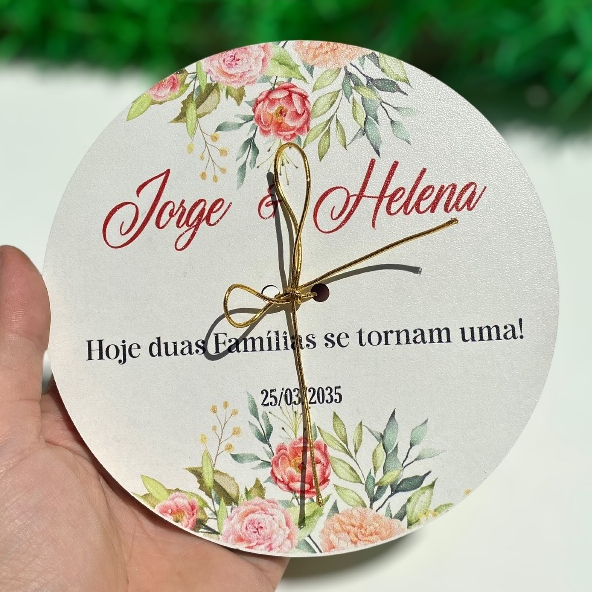 PORTA ALIANÇA PERSONALIZADO FLORES ROSA