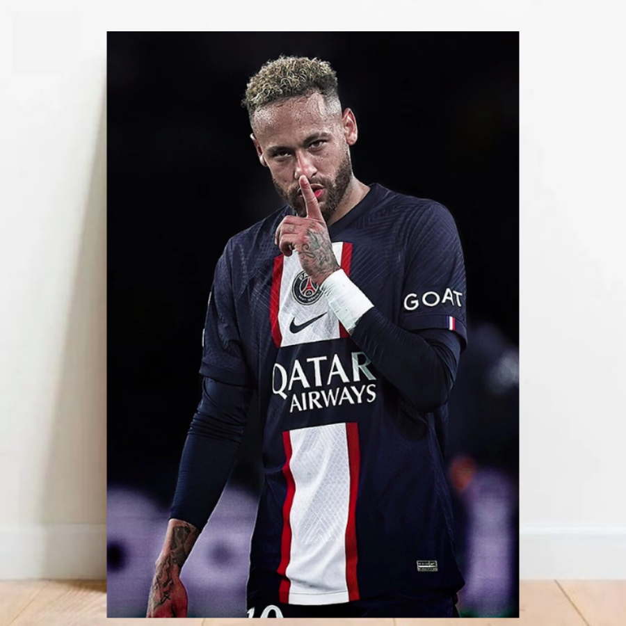Quadro Placas Decorativas Quadros Neymar Futebol Brasileiro Jogador A3 40x30 cm 017