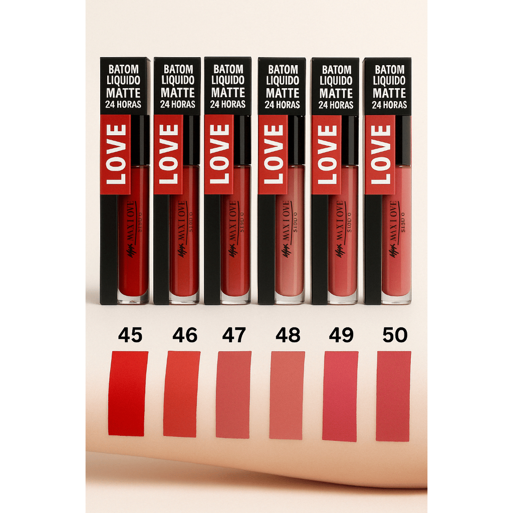 Batom Liquido Matte Max Love Líquido Longa Duração 24 horas