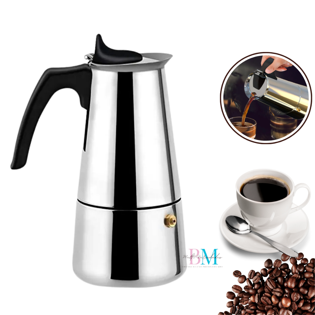 Cafeteira Italiana Expresso 450ml 9 Xícaras Aço Inox