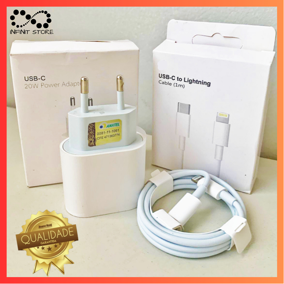 Kit Carregador De iPhone Fonte + Cabo Carregamento Rápido 1M/2M/TIPO-C 20W/35W